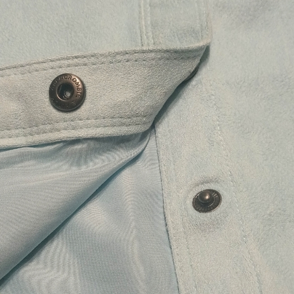 NWT Abercrombie & Fitch Blue "Suede" Mini A-Line Button Skirt Women's Sz 2 - Picture 7 of 9